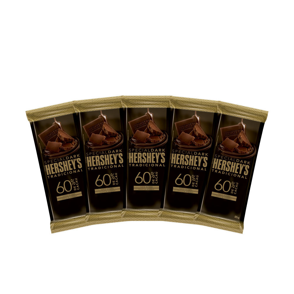 Kit 5 barras de chocolate 60% cacau Hershey's Special Dark Tradicional