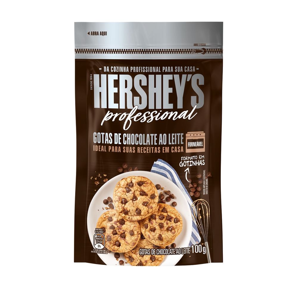 gotas de chocolate ao leite Hershey's professional 100g